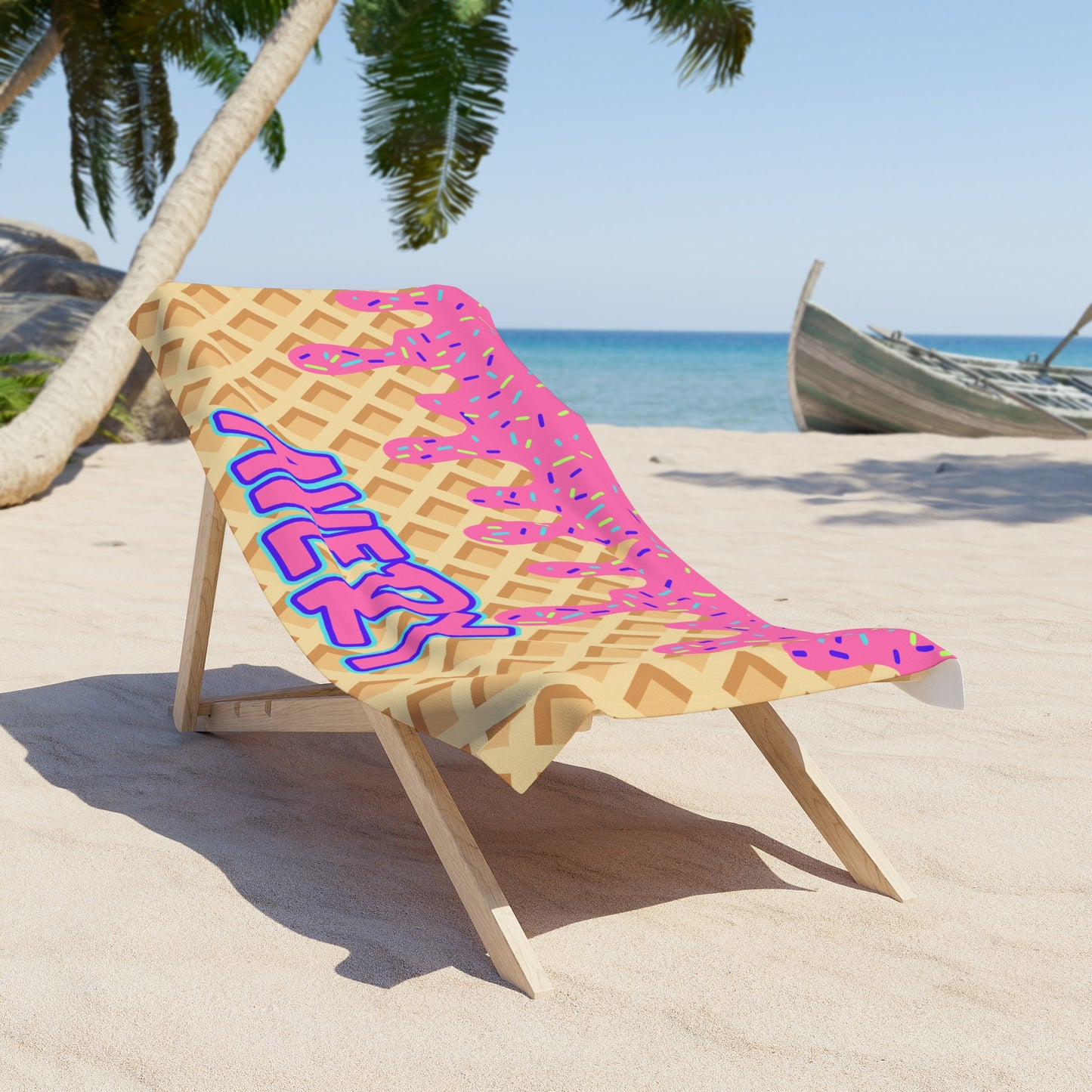Personalized Towel: PINK Ice Cream Drip
