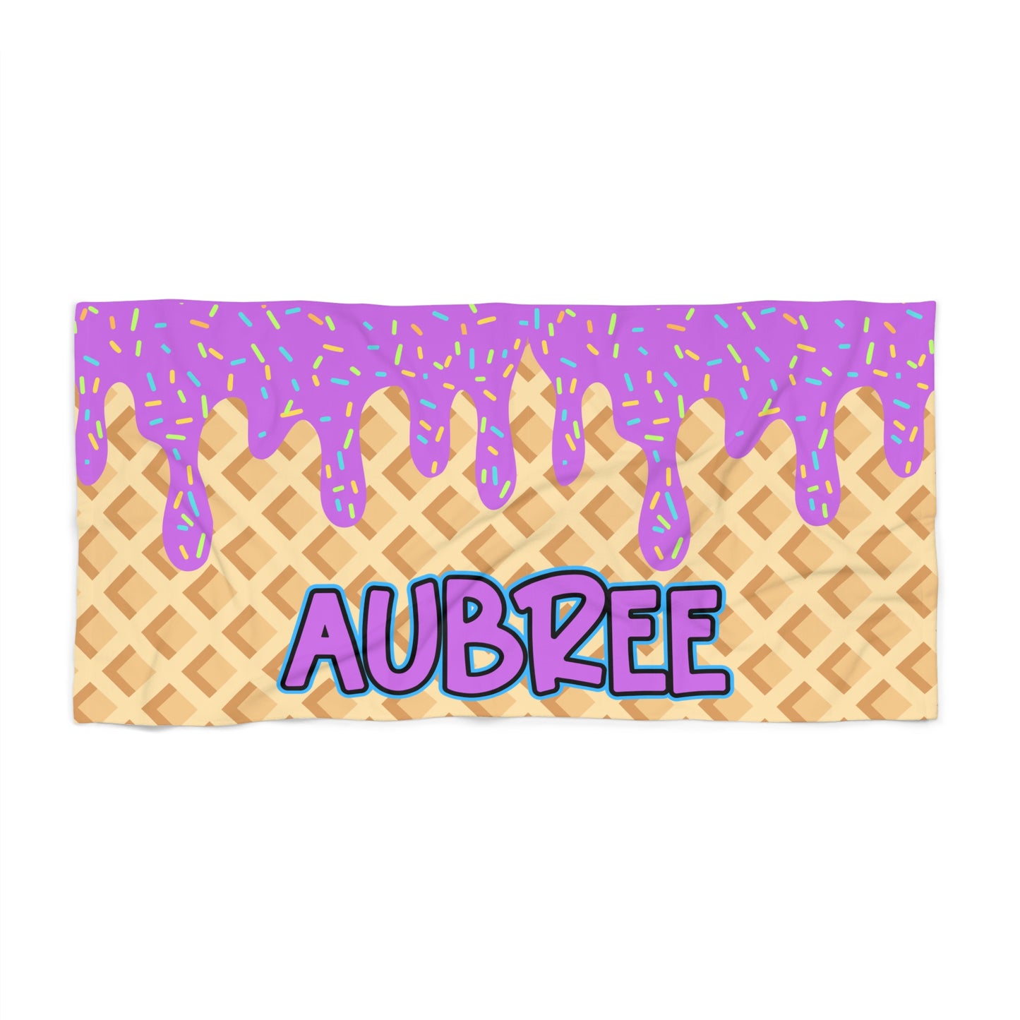Personalized Towel: VIOLET Ice Cream Drip