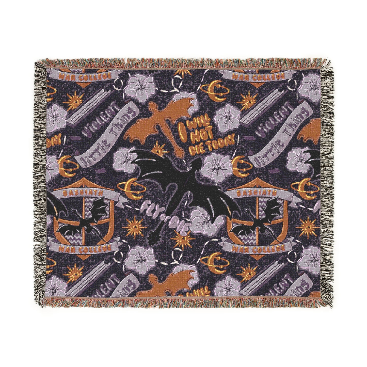 I Will Not Die Today Woven Blanket, Fourth Wing Inspired Blanket