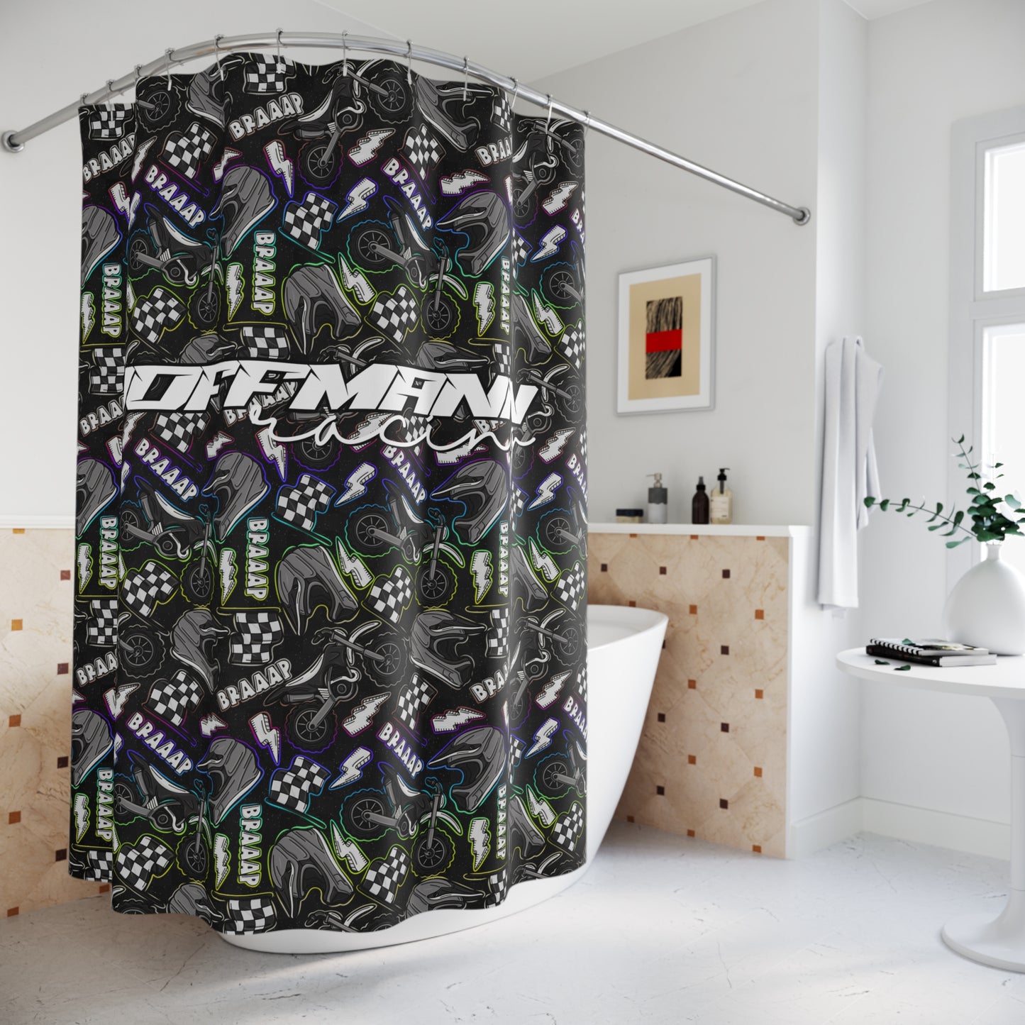 Personalized Motocross Shower Curtain