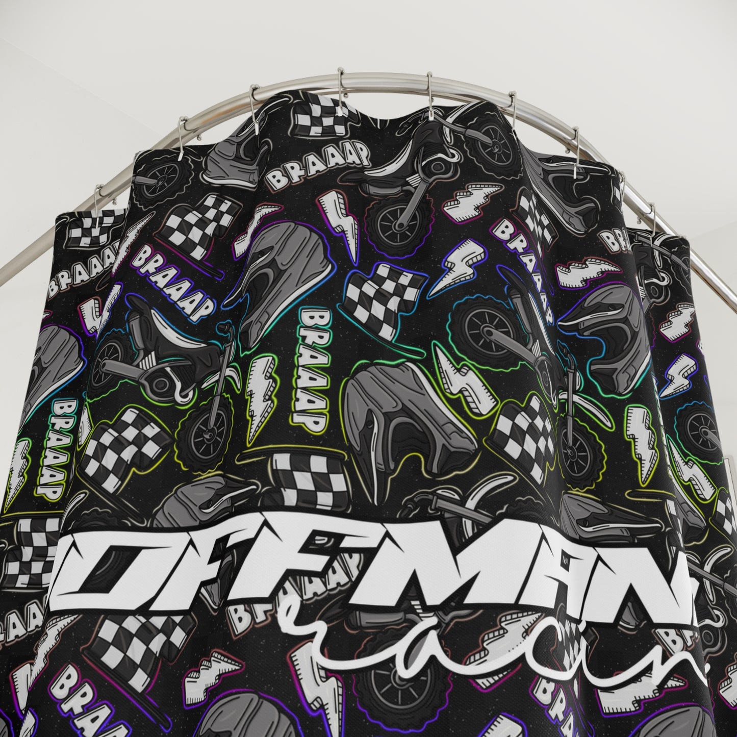 Personalized Motocross Shower Curtain