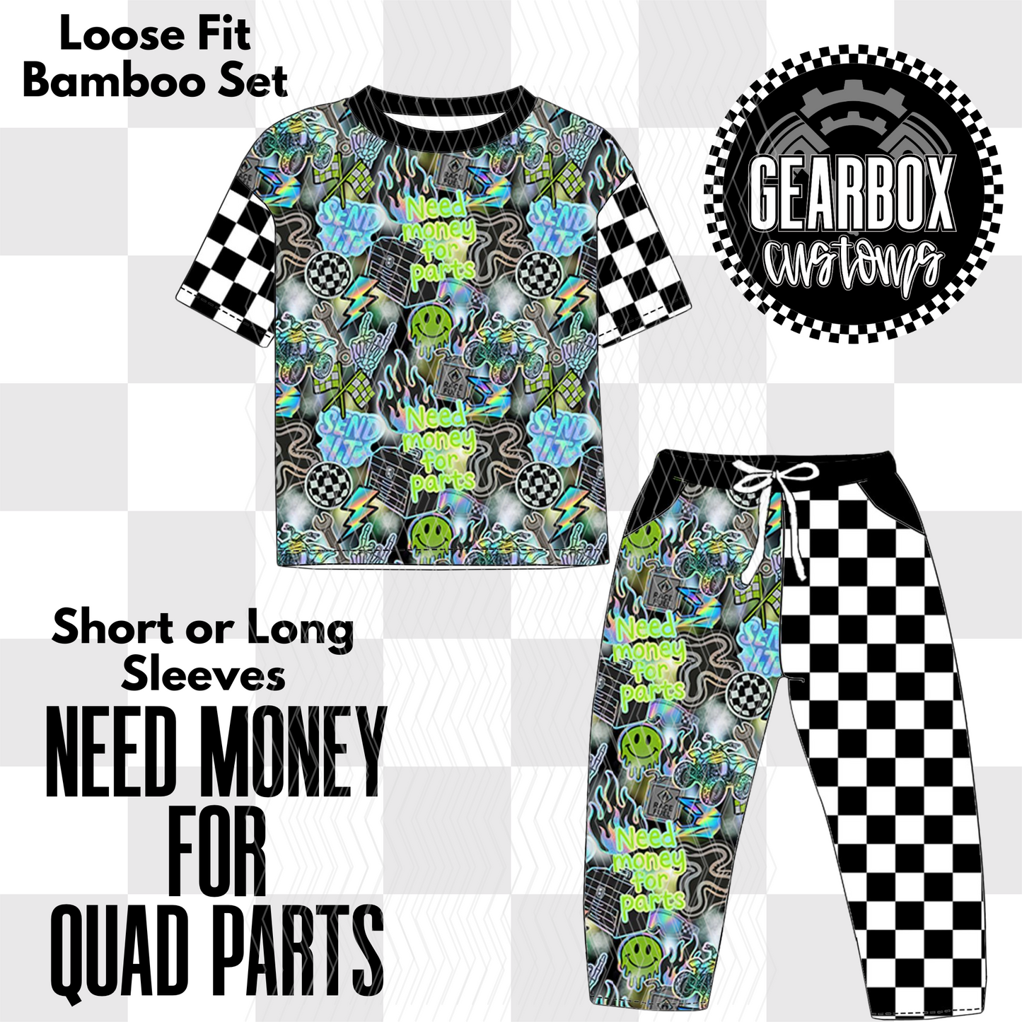 Money for Quads/Parts Bamboo: Short Sleeve Loose Set