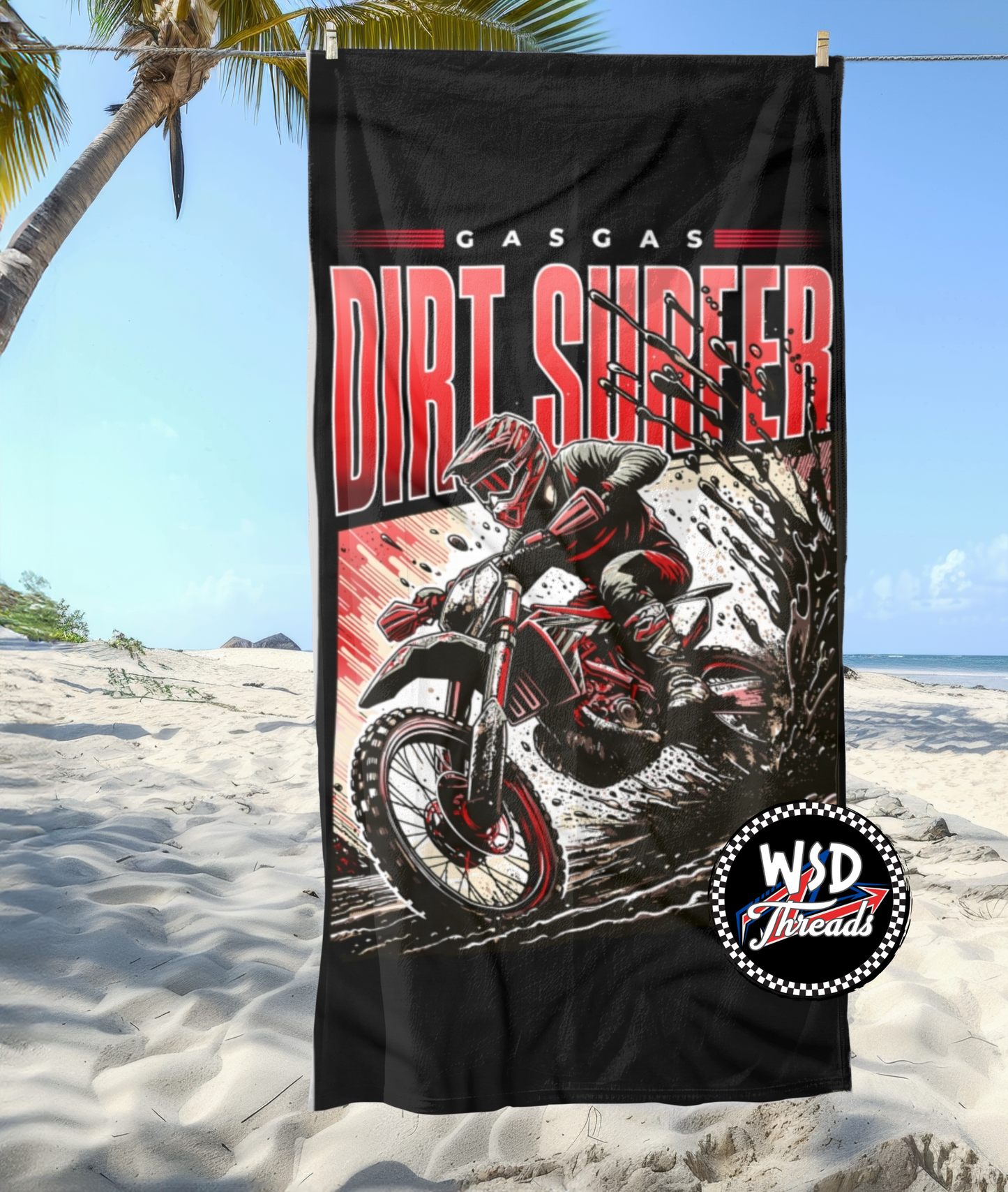 Dirt Surfer Personalized Beach Towel: GasGas