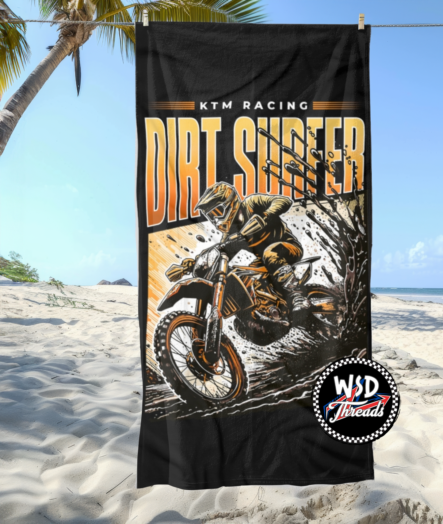 Dirt Surfer Personalized Beach Towel: KTM