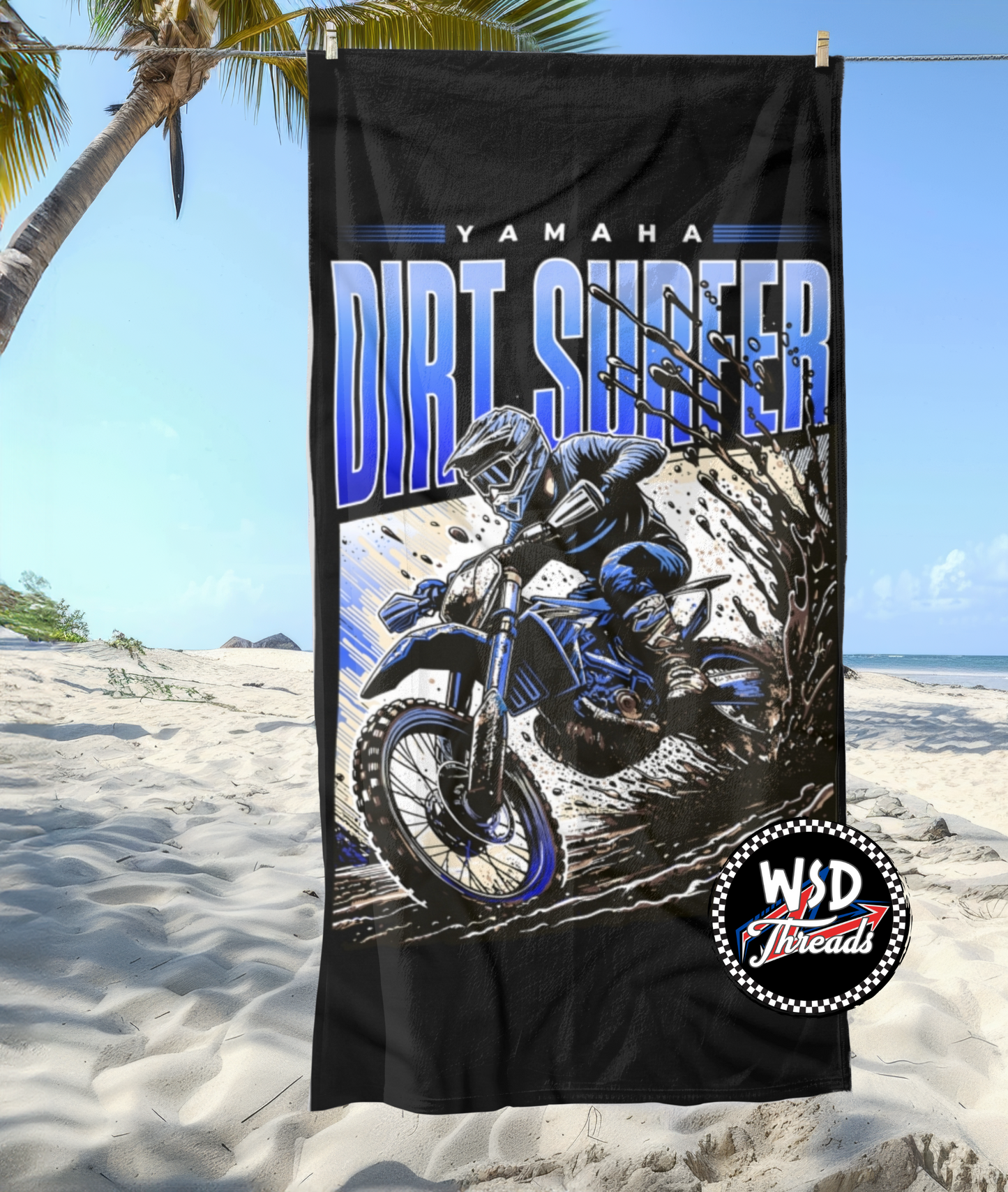 Dirt Surfer Personalized Beach Towel: Yamaha
