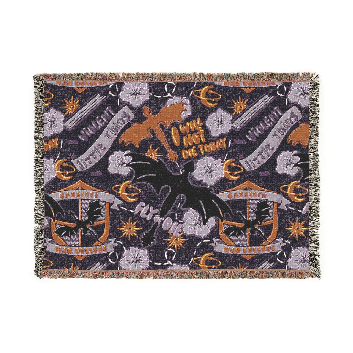 I Will Not Die Today Woven Blanket, Fourth Wing Inspired Blanket