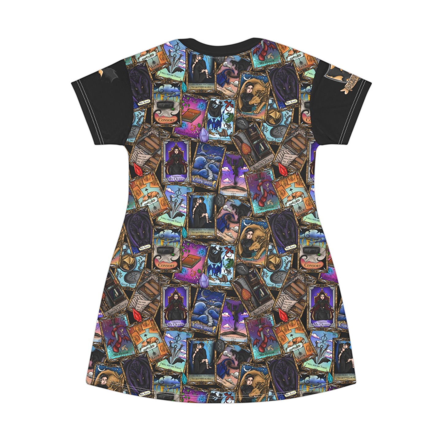 Fourth Wing Tarot Cards Nightgown Sleepwear, Bookish T-Shirt Dress, Romance Reader, Dragon PJs, Onyx Storm, Dragon Dress