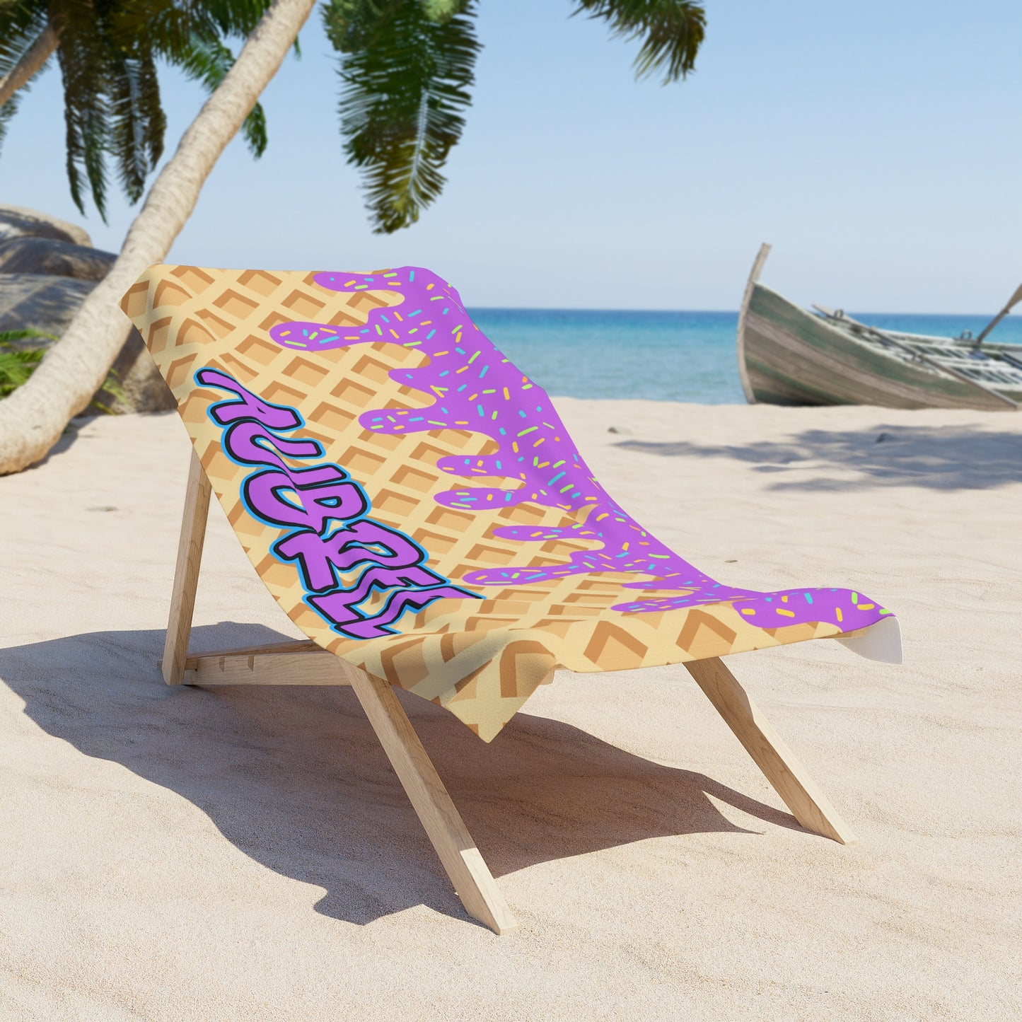 Personalized Towel: VIOLET Ice Cream Drip