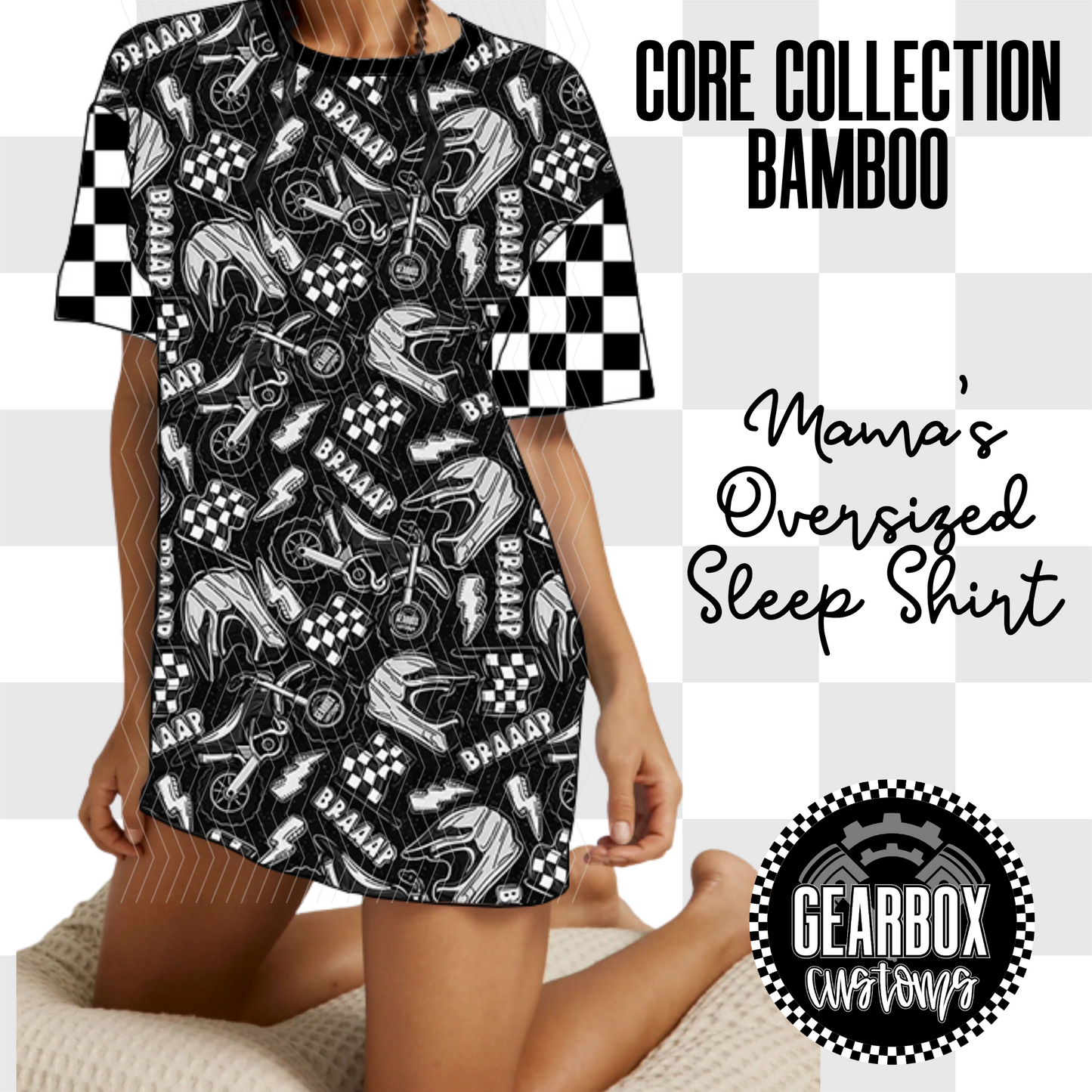 Core Collection Moto Bamboo: Oversized Sleep Shirt