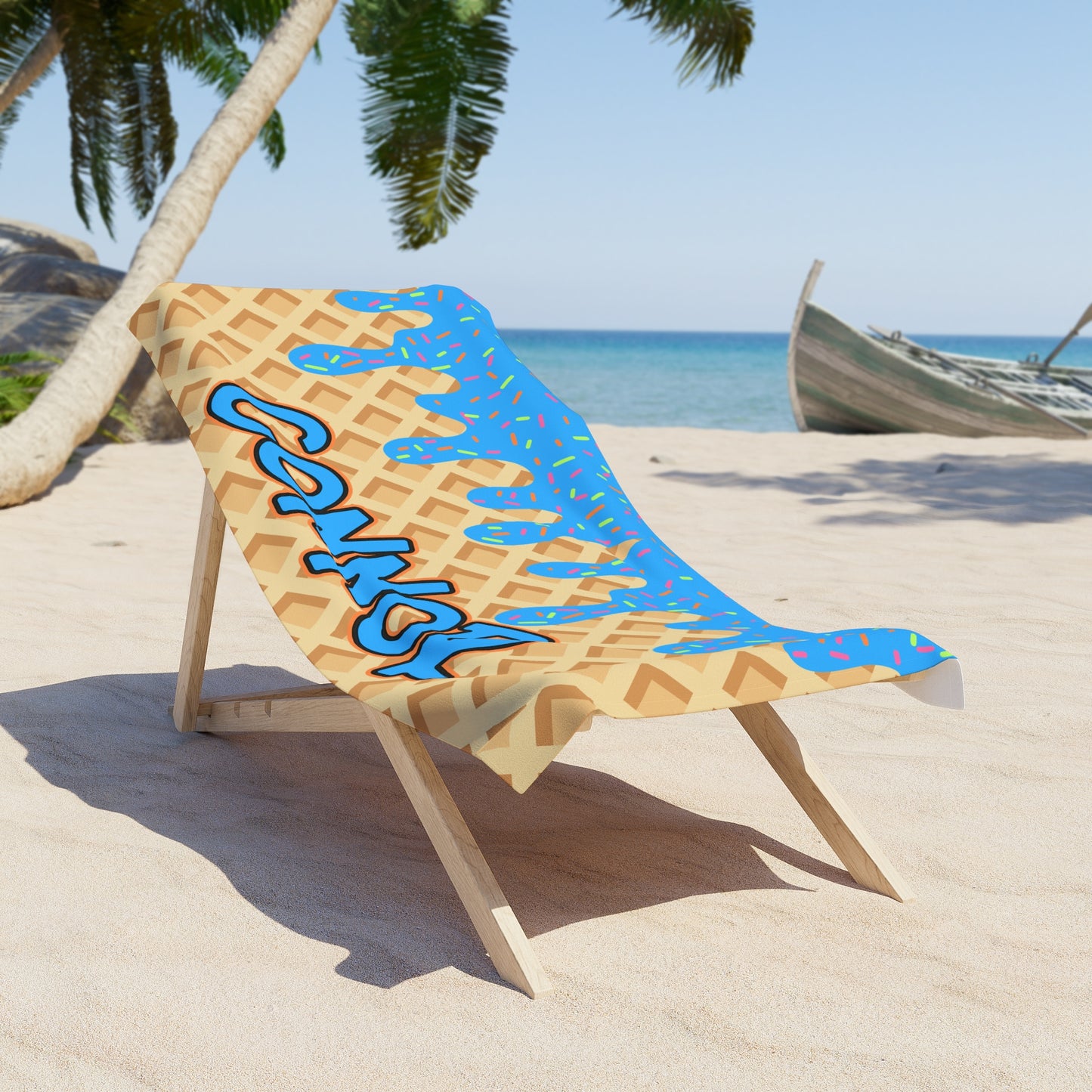 Personalized Towel: BLUE Ice Cream Drip