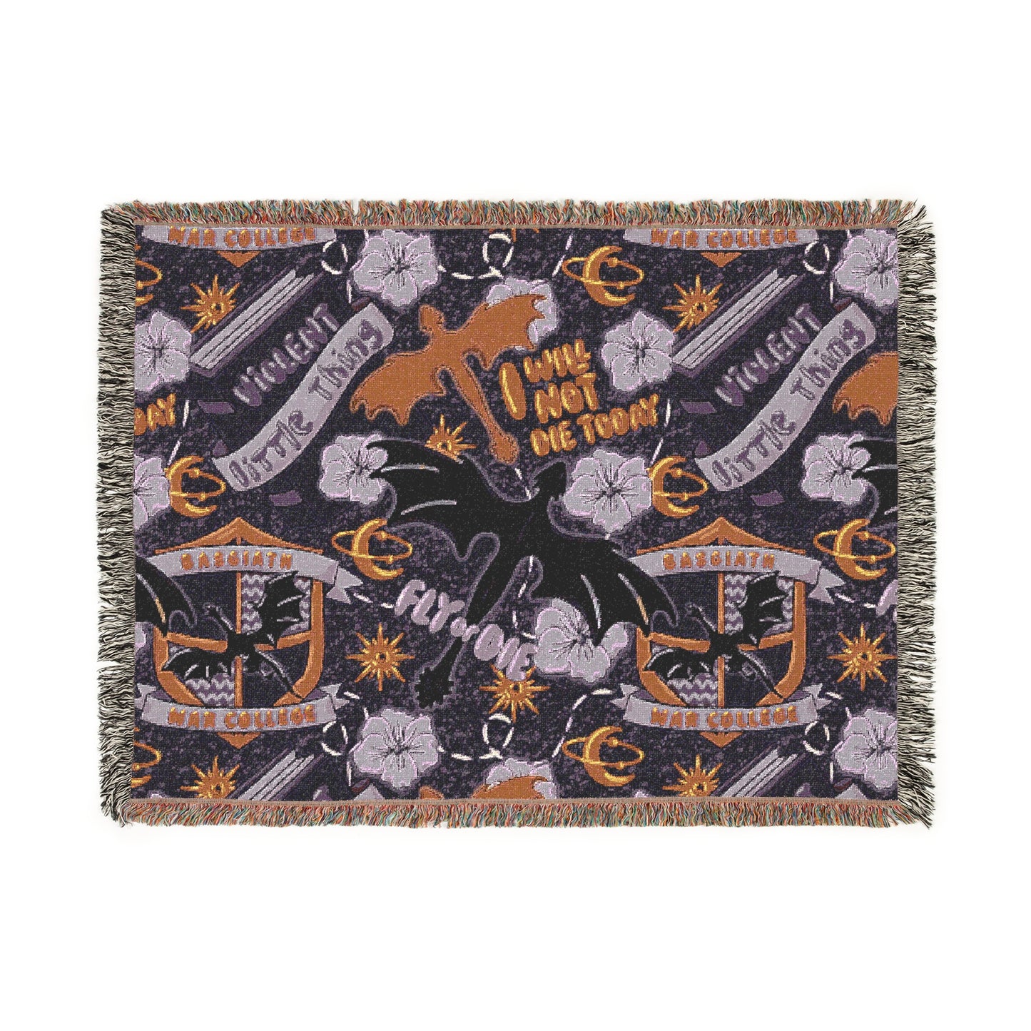I Will Not Die Today Woven Blanket, Fourth Wing Inspired Blanket