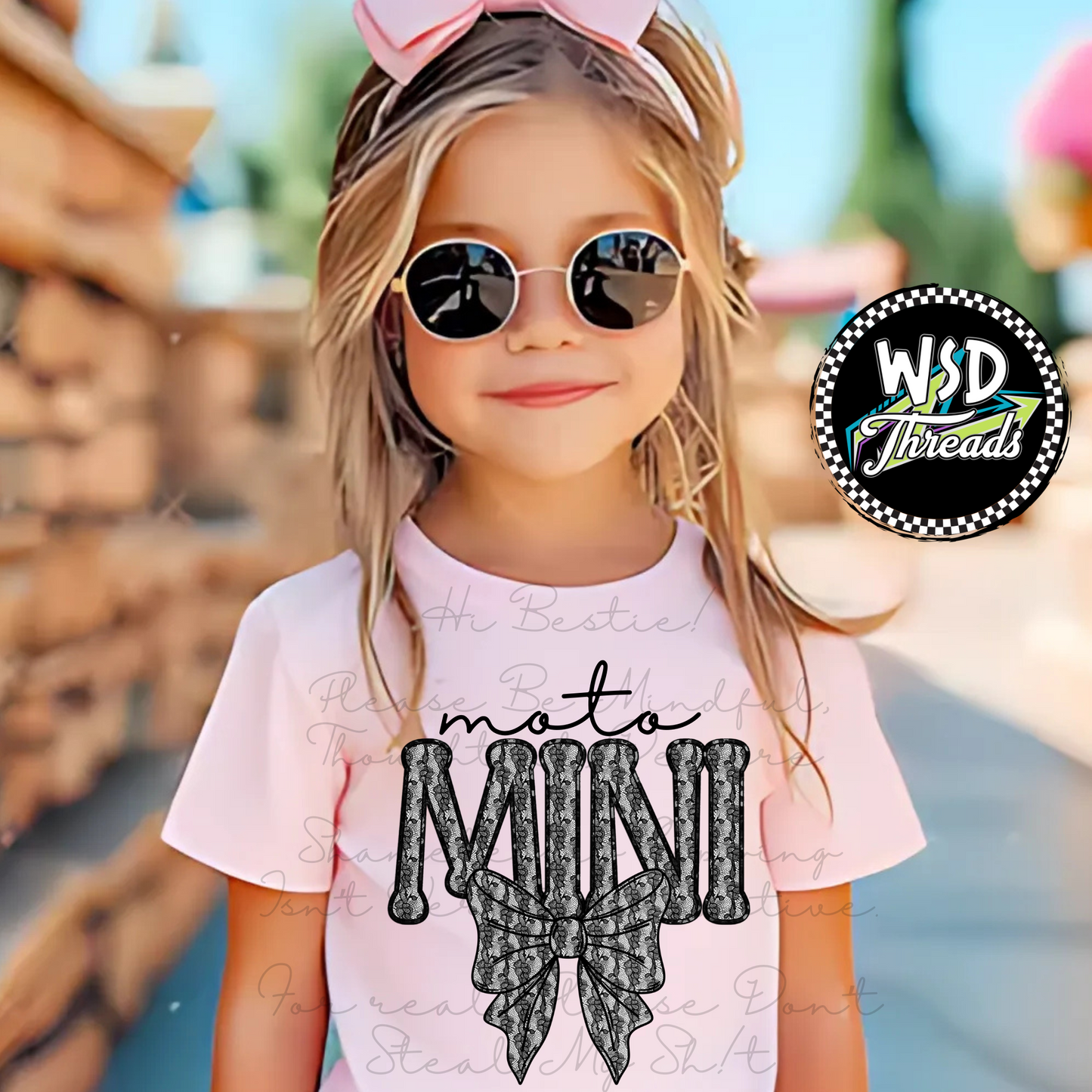 Moto Mama Faux-Lace Tee - Front Only