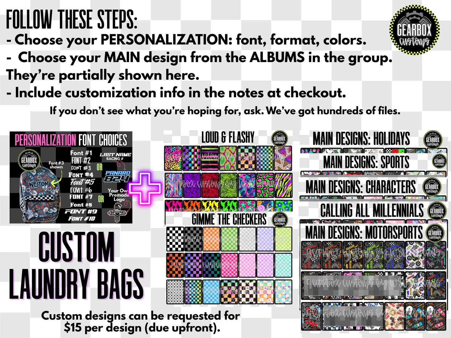 Custom Laundry Bags: 2 Sizes!