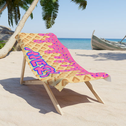 Personalized Towel: PINK Ice Cream Drip