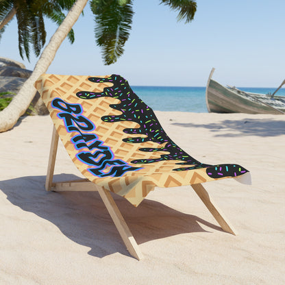 Personalized Towel: BLACK Ice Cream Drip