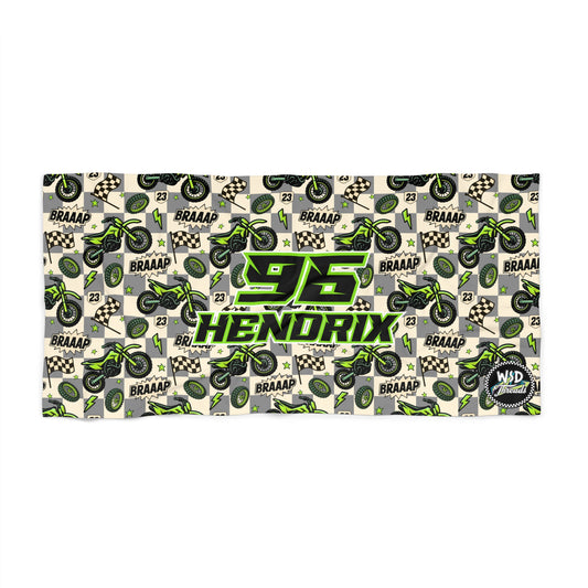 Personalized Beach Towel: Green Dirt Bike Braaap