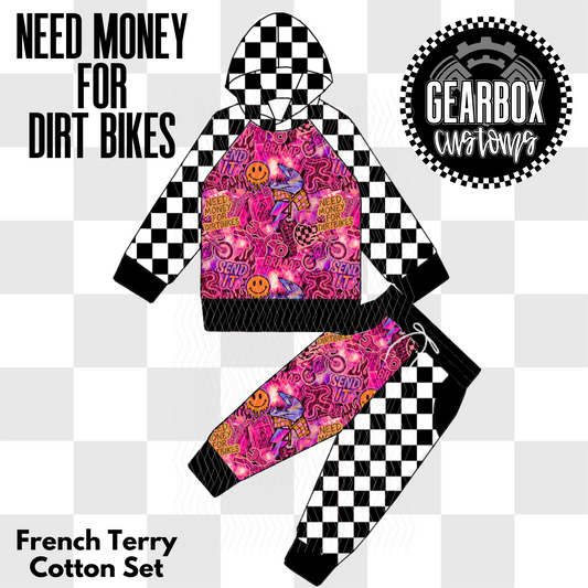 Money for Dirt Bikes Hooded Cotton Sets