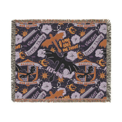 I Will Not Die Today Woven Blanket, Fourth Wing Inspired Blanket