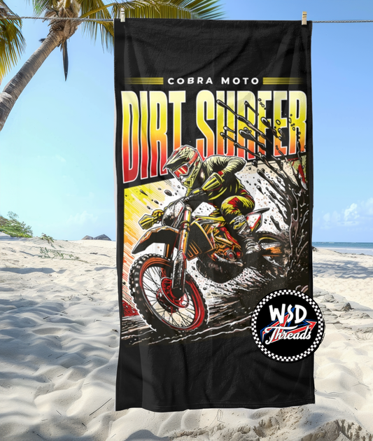 Dirt Surfer Personalized Beach Towel: Cobra