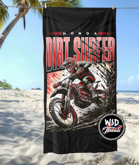 Dirt Surfer Personalized Beach Towel: Honda