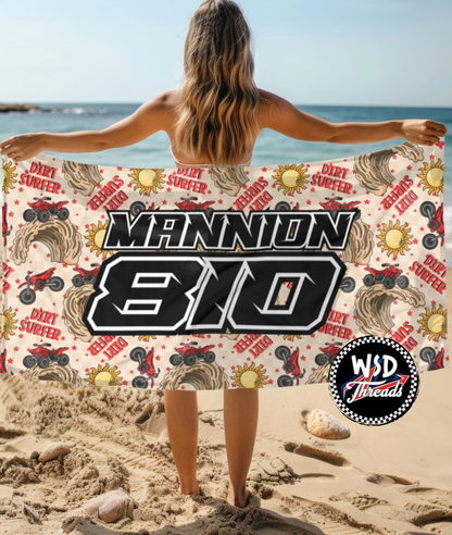Personalized Beach Towel: Dirt Surfer Dirt Bike/Quad