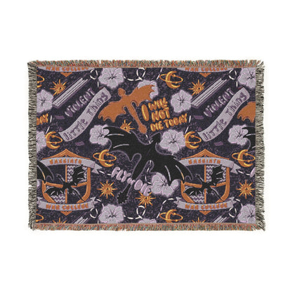 I Will Not Die Today Woven Blanket, Fourth Wing Inspired Blanket