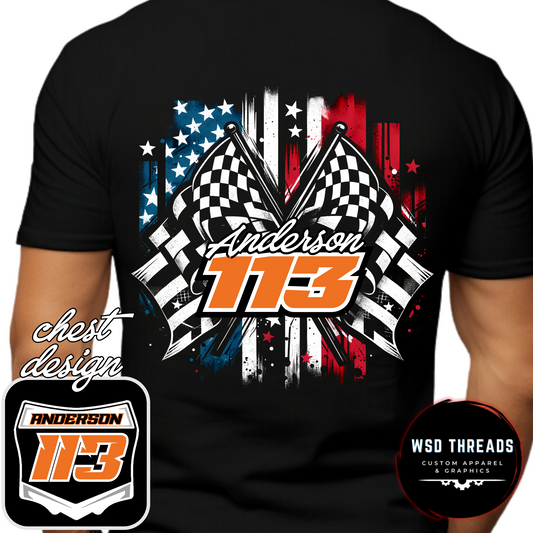 Custom Patriotic Racing Flag Apparel