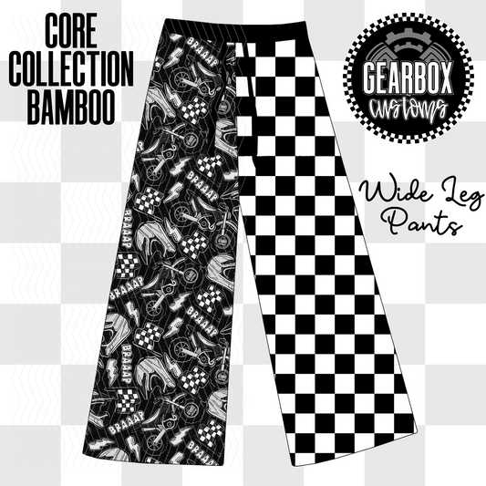 Core Collection Moto Bamboo: Unisex Wide Leg Pants