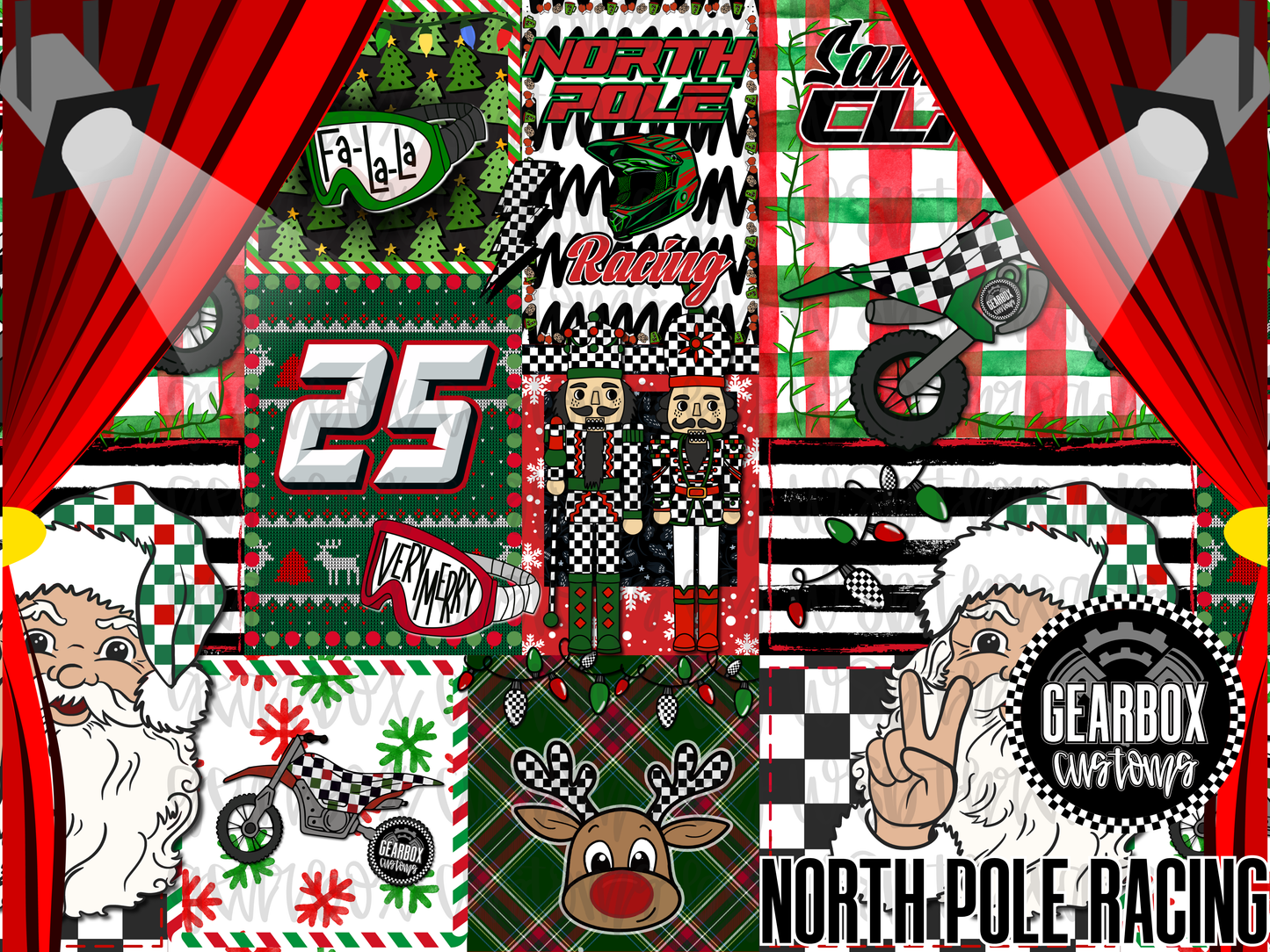 ONE LEFT! North Pole Racing Short Sleeve Loose Lounge Set