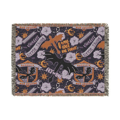 I Will Not Die Today Woven Blanket, Fourth Wing Inspired Blanket