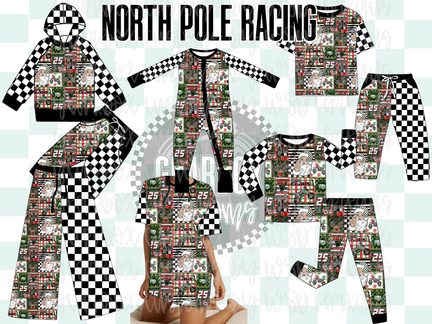 ONE LEFT! North Pole Racing Short Sleeve Loose Lounge Set