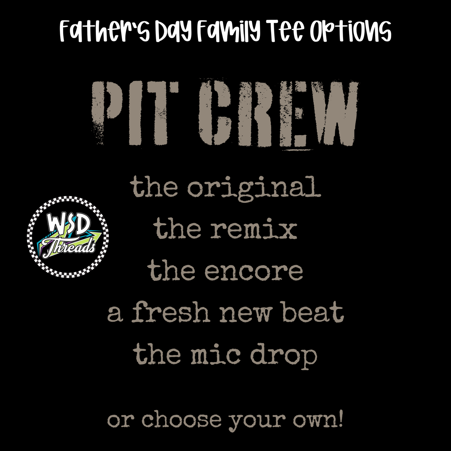 PIT CREW Youth Tees: Father's Day Special!
