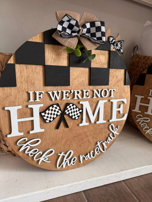 Made to Order Door Hanger: Checkered “Check the Racetrack”
