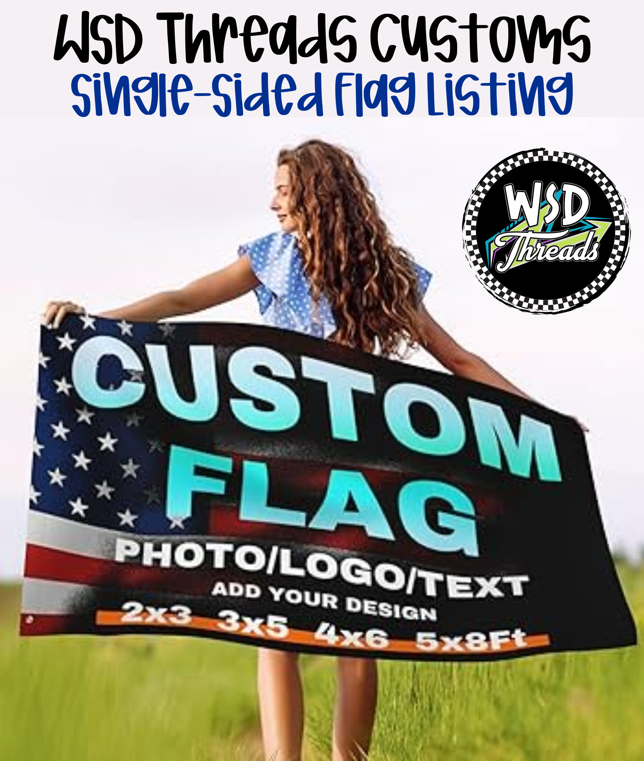 Flag Thread Sample Custom Design Request: Single-Sided Flag – WSD Threads Custom Apparel
