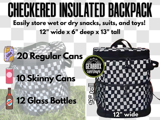 Checkered Insulated Backpack Cooler