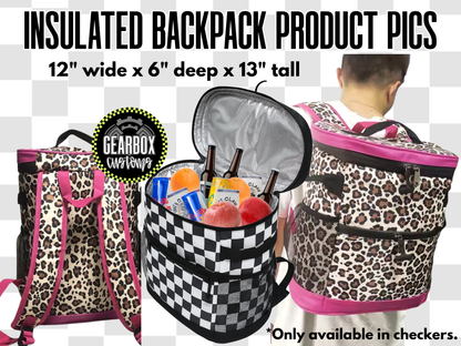 Checkered Insulated Backpack Cooler