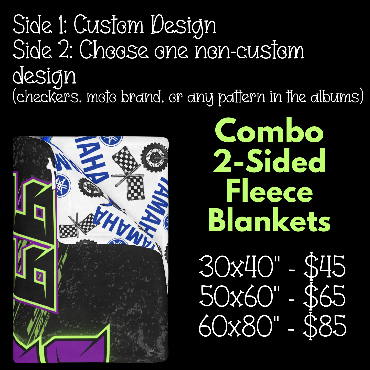 Custom Fleece Blankets: Single or 2-Sided