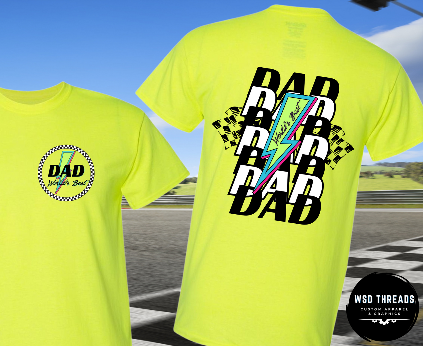 World's Best Dad Neon Bolt T-Shirt